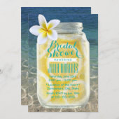 サマーレモネードメイスンジャービーチブライダルシャワー 招待状 (正面/裏面)