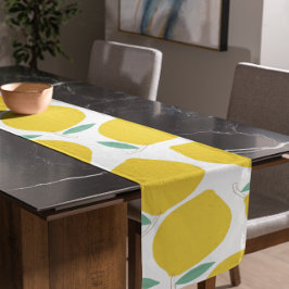 サマーレモパターン（の模様が）あるンカスタム背景色 ショートテーブルランナー