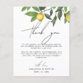 サマーレモンありがとうウェディングレセプションカード (正面)