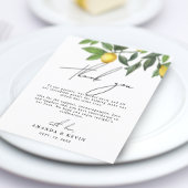 サマーレモンありがとうウェディングレセプションカード