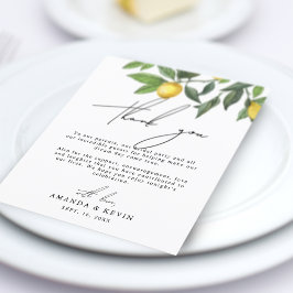 サマーレモンありがとうウェディングレセプションカード