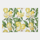 サマーレモンとレモンの花パターン キッチンタオル (横)