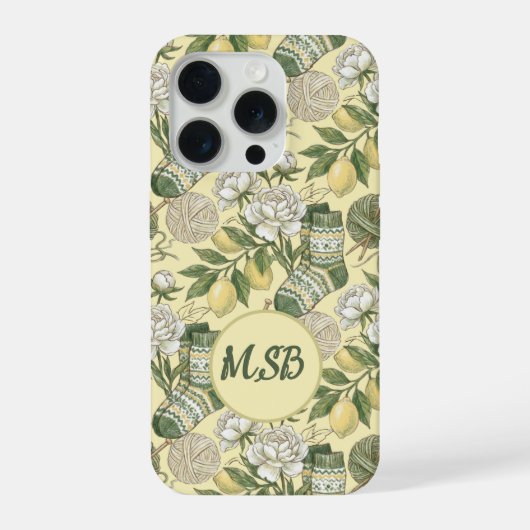 サマーレモンの編み物 iPhoneケース (裏面)