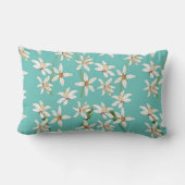 サマーレモンの花の模様オンティール(緑がかった色) ランバークッション (裏面)