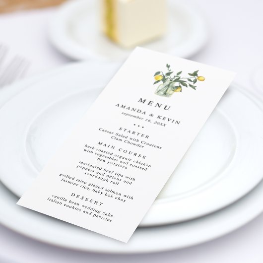 サマーレモンアレンジメント結婚のメニュー