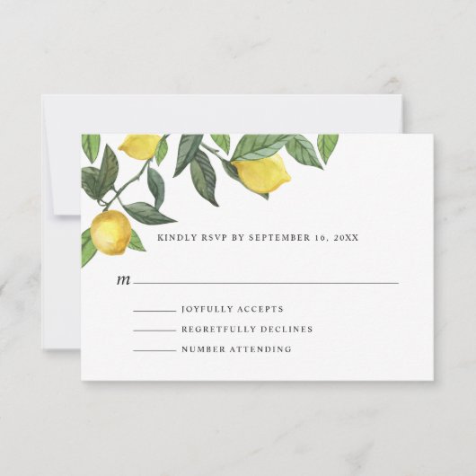 サマーレモンアレンジメント 出欠カード (正面)