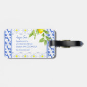 サマーレモンオンポルトガルブルーアンドホワイトアズレホ ラゲッジタグ (裏面横)