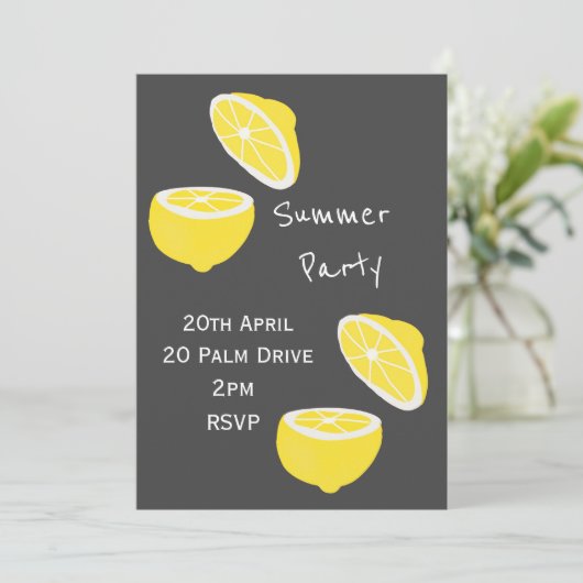 サマーレモンガーデンパーティーお祝い 招待状 (スタンド正面)