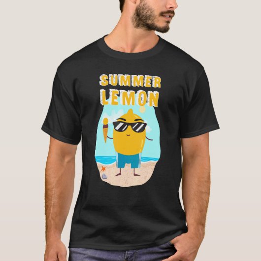 サマーレモンキュートフルーツライフビーチ Tシャツ (正面)