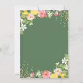 サマーレモングリーナリーピンクフローラガールバプテスマ 招待状 (裏面)