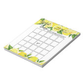 サマーレモンシトラスブライダルシャワービンゴパーティーゲーム ノートパッド (回転)