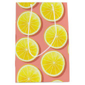 サマーレモンスライスパターン ミディアムペーパーバッグ (正面)