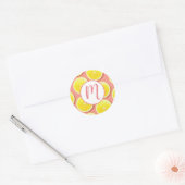 サマーレモンスライスパターン ラウンドシール (封筒)