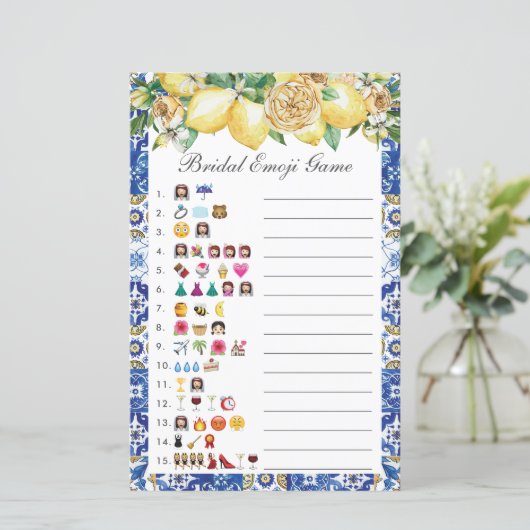 サマーレモンフラワーブライダルシャワー ピクチャーゲーム (スタンド正面)