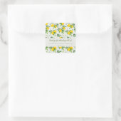 サマーレモンフルーツカスタムブライダルシャワーありがとう スクエアシール (バッグ)