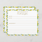 サマーレモンフルーツパターンブライダルシャワーレシピ (正面/裏面)