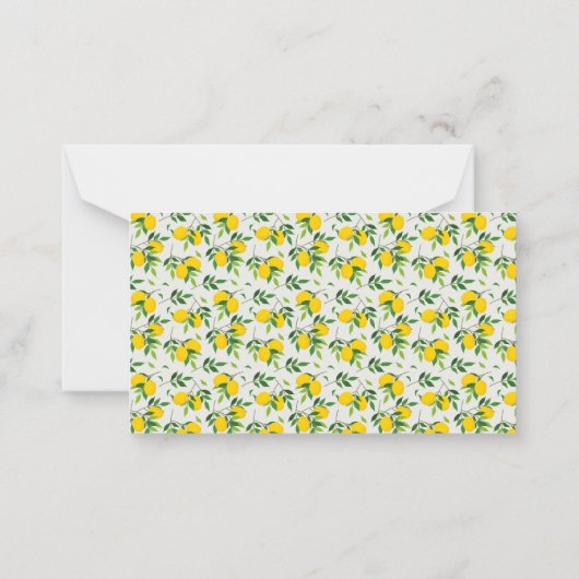 サマーレモンフルーツ名前をカスタムするギフトエンクロージャ ノートカード (裏面)