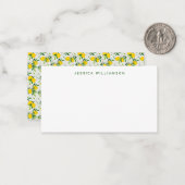 サマーレモンフルーツ名前をカスタムするギフトエンクロージャ ノートカード (正面/裏面インサイチュ)