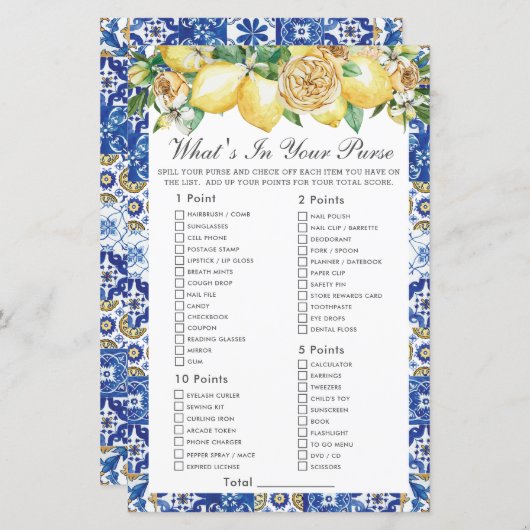 サマーレモンフローラあなたの財布のゲームの何 (正面/裏面)