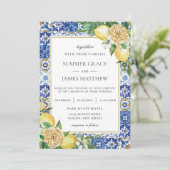 サマーレモンフローラ緑の目的地の結婚式 招待状 (スタンド正面)