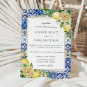 サマーレモンフローラ緑の目的地の結婚式 招待状