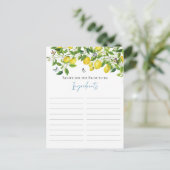 サマーレモンブライダルシャワーレシピフォーザブライド ポストカード (スタンド正面)