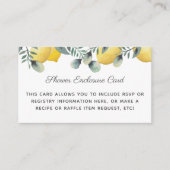 サマーレモンユーカリプトゥスグリーンリーブライダルシャワーアン エンクロージャーカード (正面)