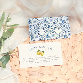 サマーレモン&タイル地中海のブライダルシャワー エンクロージャーカード