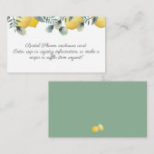 サマーレモン&ユーカリブライダルシャワー エンクロージャーカード (正面/裏面)