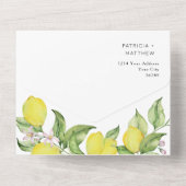 サマーレモ結婚ンのシールと送信 オールインワン招待状 (裏面)