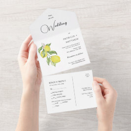 サマーレモ結婚ンのシールと送信 オールインワン招待状