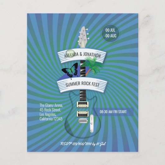 サマーロックフェスティバル結婚式招待状 チラシ (正面)