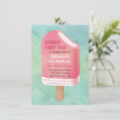 サマーロリーポプシクルアイスクリームバースデーパーティー 招待状 (スタンド正面)