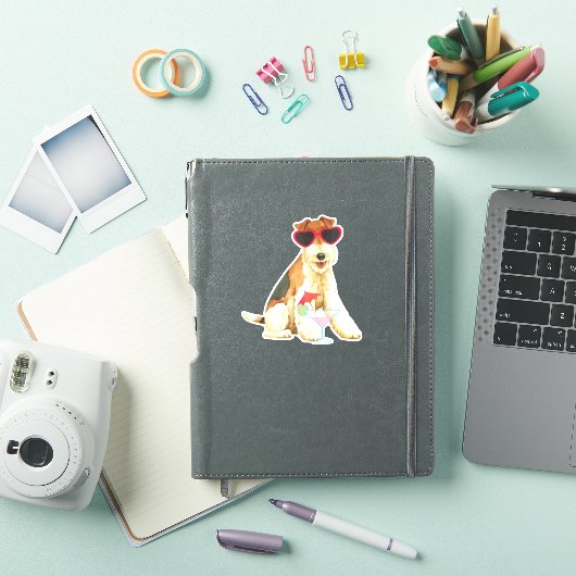 サマーワイヤーキツネテリアビニールステッカー シール (iPadカバー)