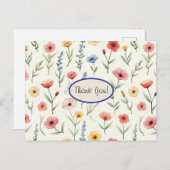 サマーワイルドフラワーありがとう ポストカード (正面/裏面)