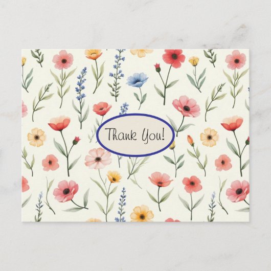 サマーワイルドフラワーありがとう ポストカード (正面)