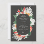 サマーワイルドフラワーウォーターカラー結婚式招待状 招待状 (正面)