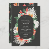サマーワイルドフラワーウォーターカラー結婚式招待状 招待状 (正面/裏面)