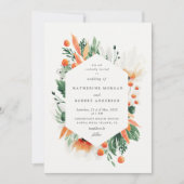 サマーワイルドフラワーウォーターカラー結婚式招待状 招待状 (正面)