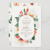 サマーワイルドフラワーウォーターカラー結婚式招待状 招待状 (正面/裏面)