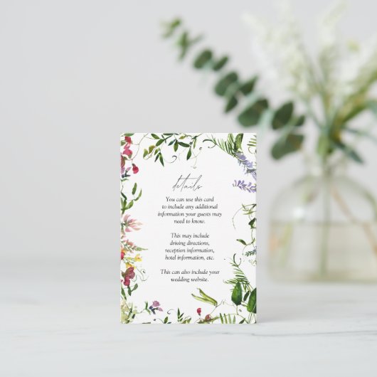 サマーワイルドフラワーウォーター結婚カラーの詳細 エンクロージャーカード (スタンド正面)