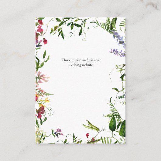 サマーワイルドフラワーウォーター結婚カラーの詳細 エンクロージャーカード (裏面)