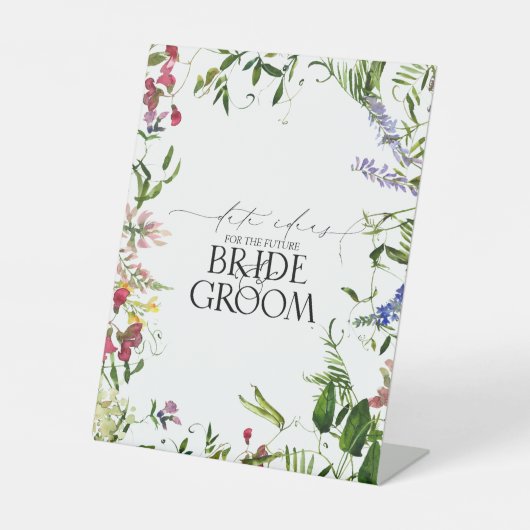 サマーワイルドフラワーウォーター色フローラ日付アイディア 台座サイン (正面)