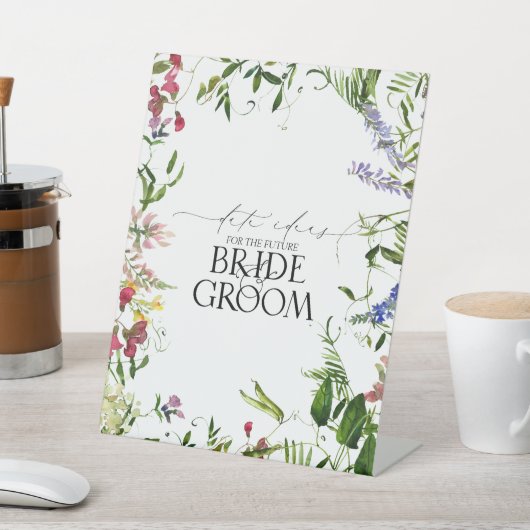 サマーワイルドフラワーウォーター色フローラ日付アイディア 台座サイン (インサイチュ)