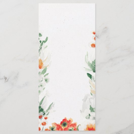 サマーワイルドフラワーオレンジグリーン結婚フローラ メニュー (裏面)