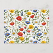 サマーワイルドフラワーカラフルフローラ ポストカード (正面)