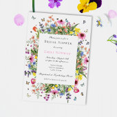 サマーワイルドフラワーガーデンブライダルシャワー 招待状