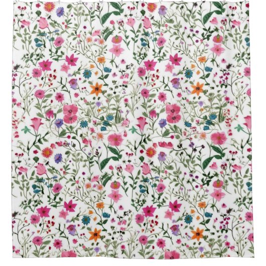 サマーワイルドフラワーガーデン シャワーカーテン (正面)