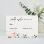 サマーワイルドフラワーグリーン&オレンジ 出欠カード (スタンド正面)