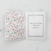 サマーワイルドフラワーズアンドニードル誕生日 カード (内部)